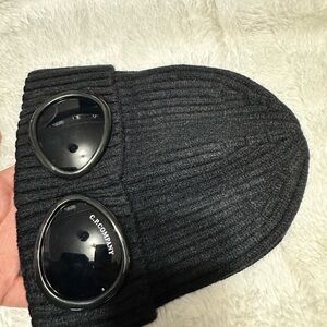 C.P. Company Black Ribbed Beanie